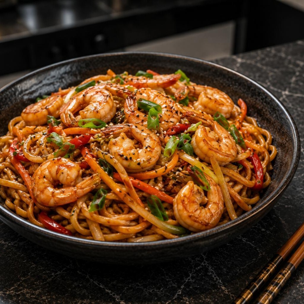 noodle karidesli
