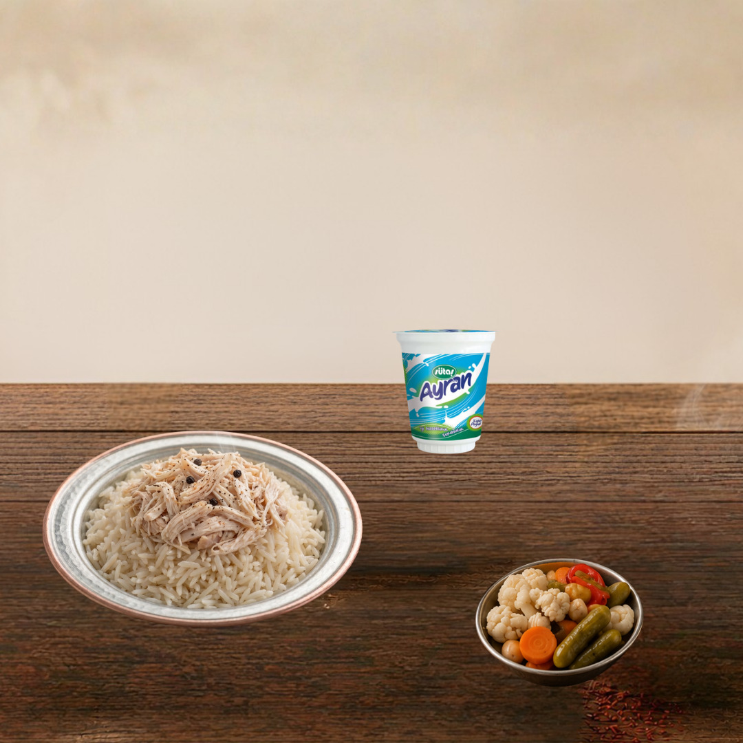 Tavuklu Pilav ve Ayran Menü