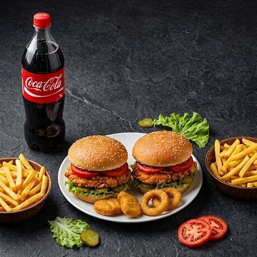 2 Li Chicken Burger Menü 2