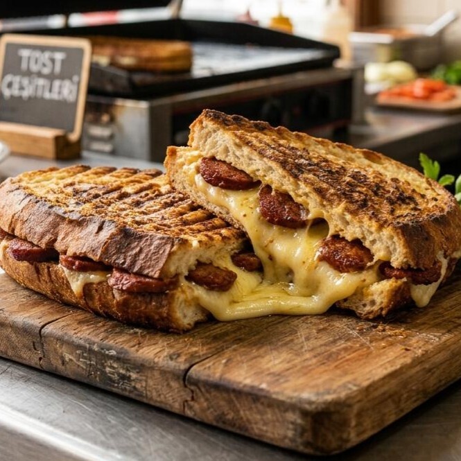Yarım Sucuk Kaşar Tost
