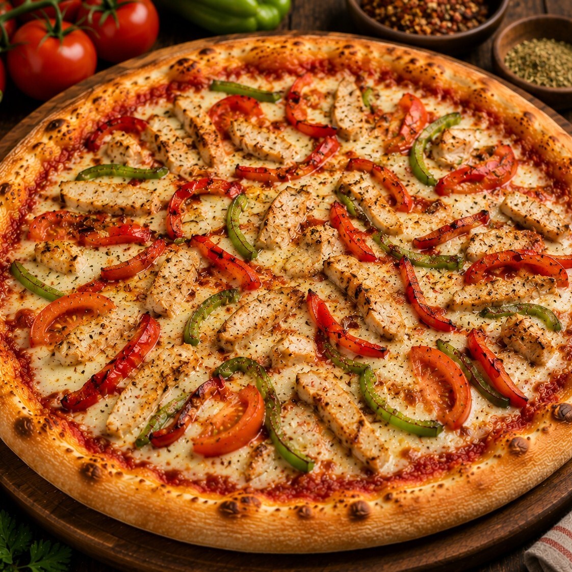 Izgara Tavuklu Pizza (Büyük Boy)