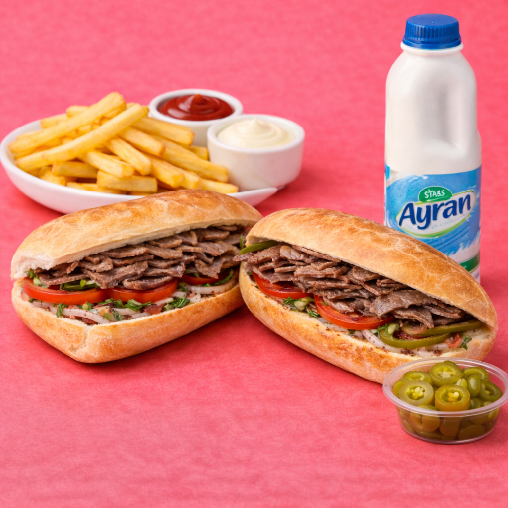 2'li Ekmek Arası Et Döner Menü