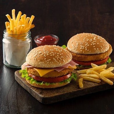 İkili Baba Tavuk But Burger Menü