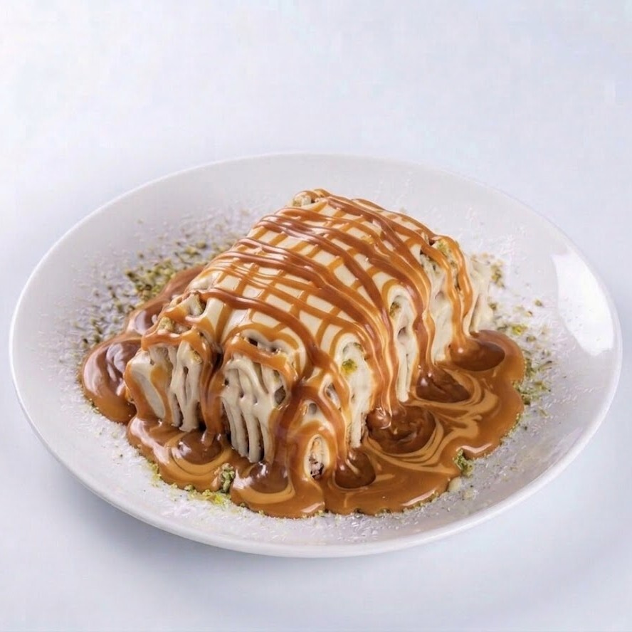 Karamelli Çilekli & Muzlu Waffle