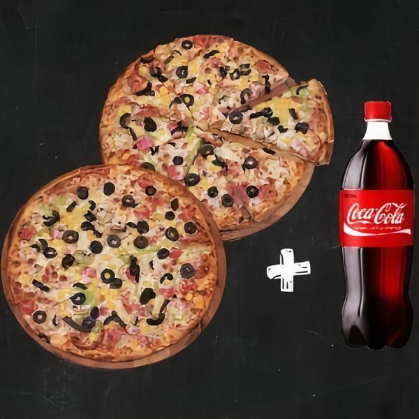 Süper İkili Orta Boy Pizza+Cola (1 L.)