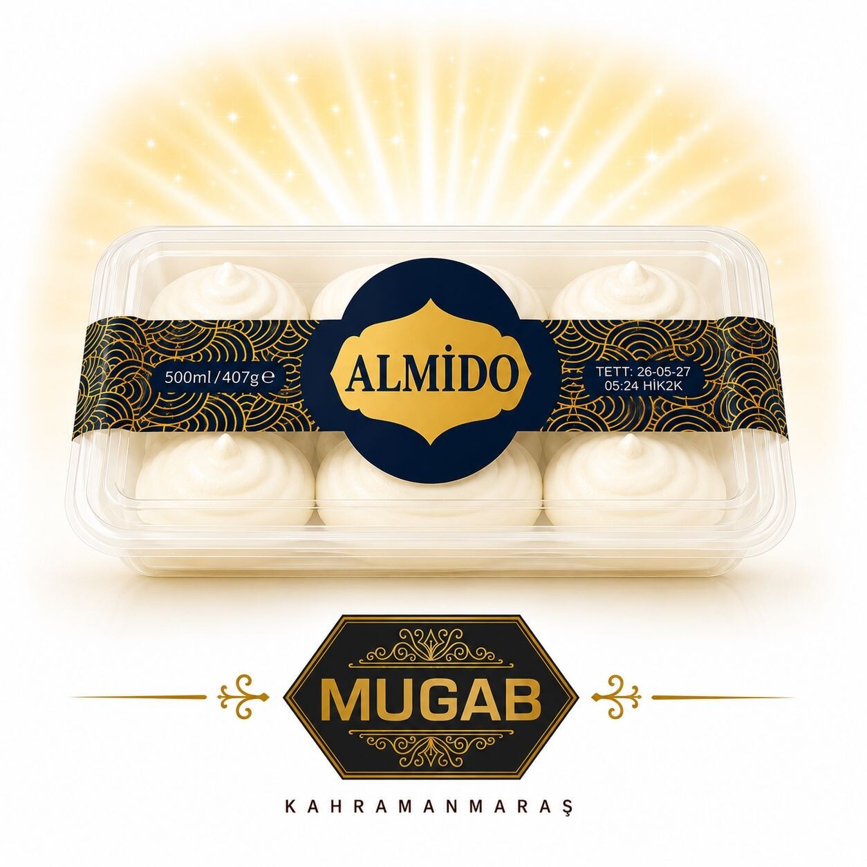 Mugab Beyaz Dondurma Kahramanmaraş Usulü Sade (500gr)