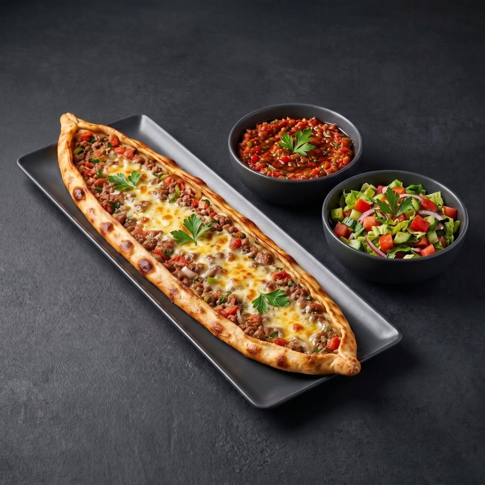 Kıymalı Kaşarlı Pide