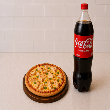Küçük Boy Tavuklu Pizza & 1 Lt İçecek