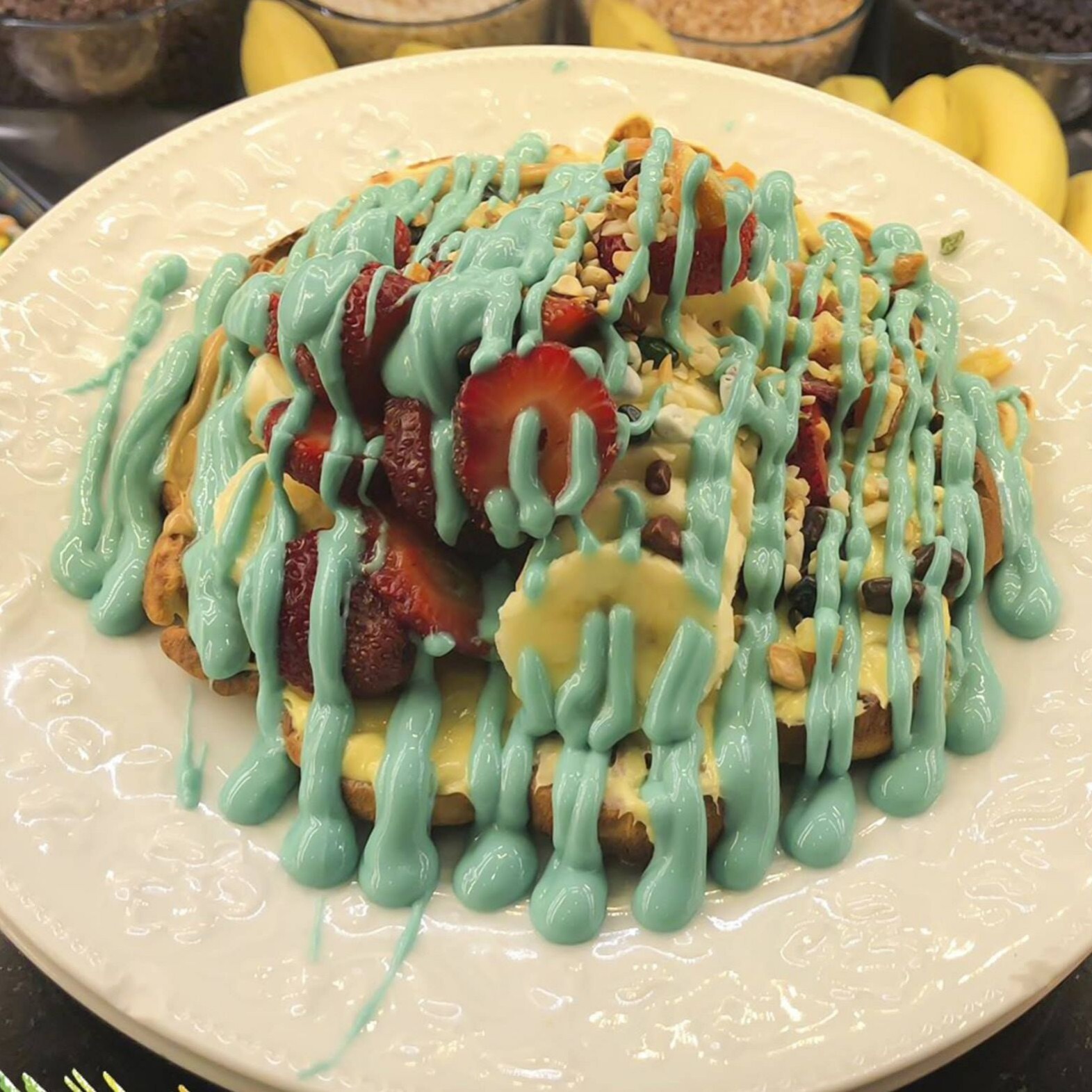 Bubblegum Mavi Çikolatalı Waffle