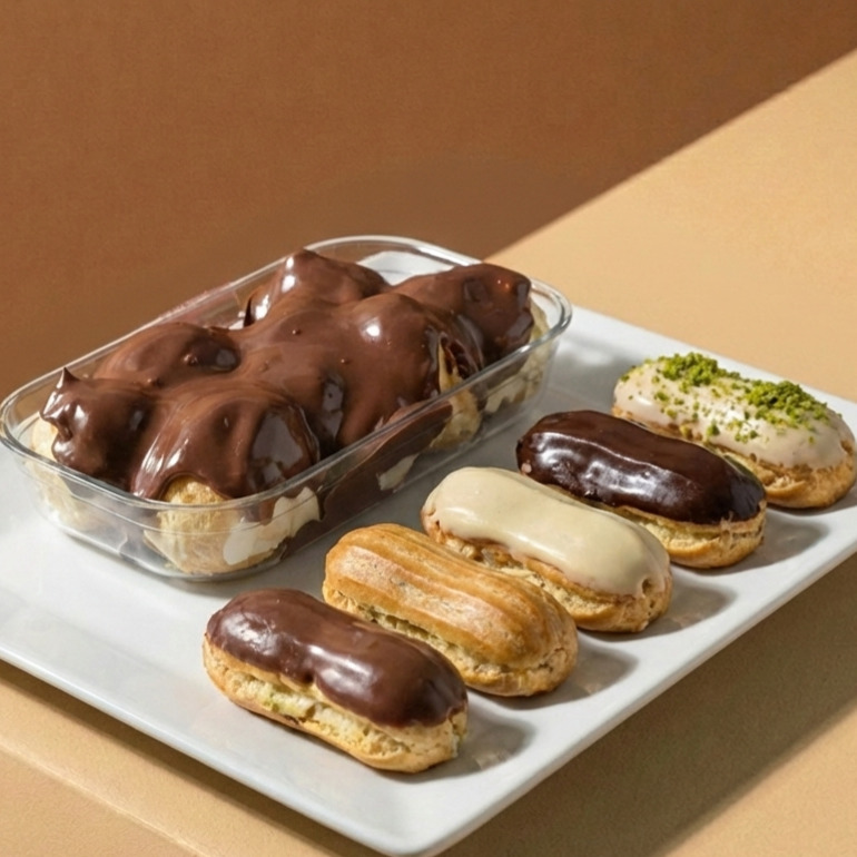 Profiterol (1 Kg) (15 Top) + Ekler (5 Adet)