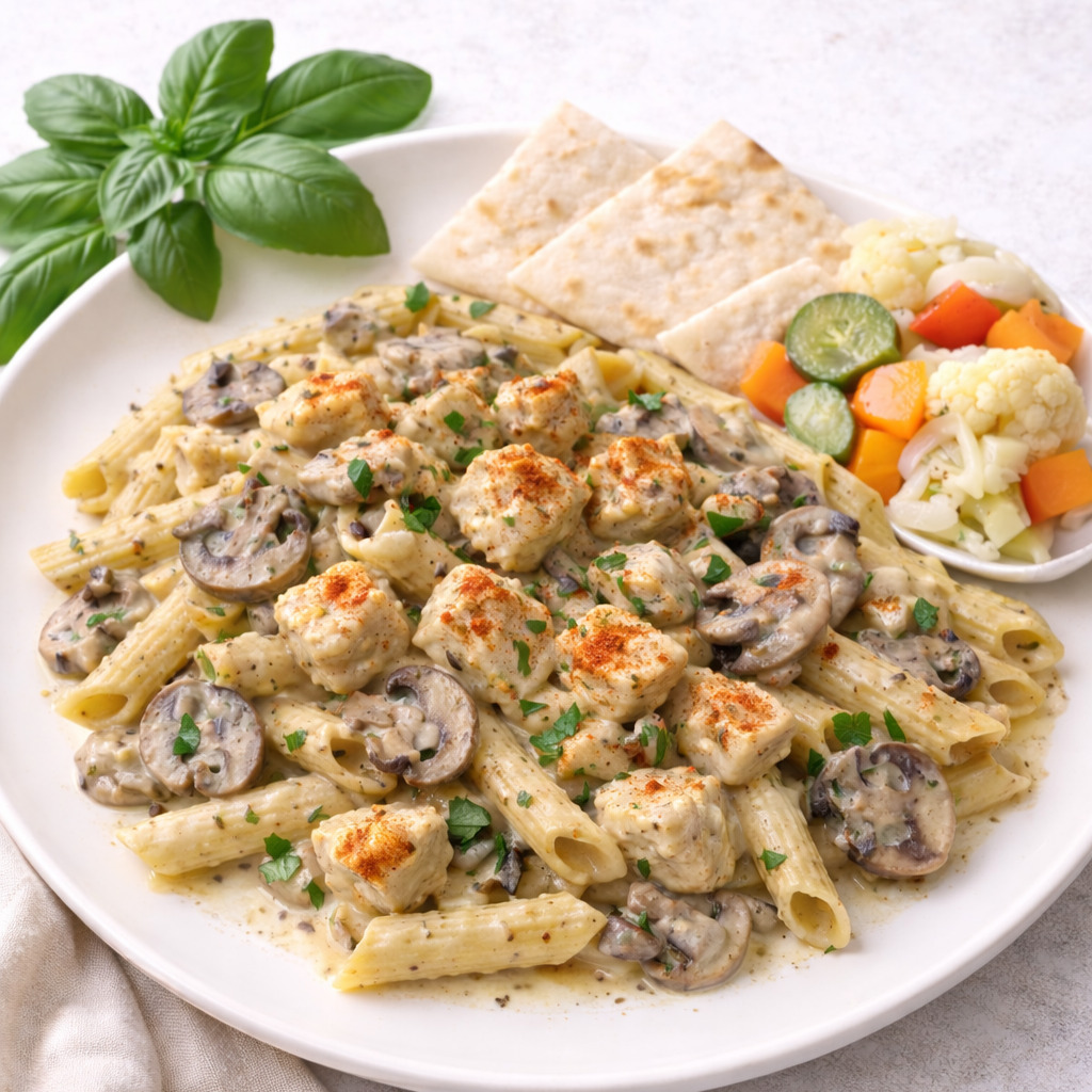 Kremalı Mantarlı Tavuklu Penne (Tam Porsiyon)