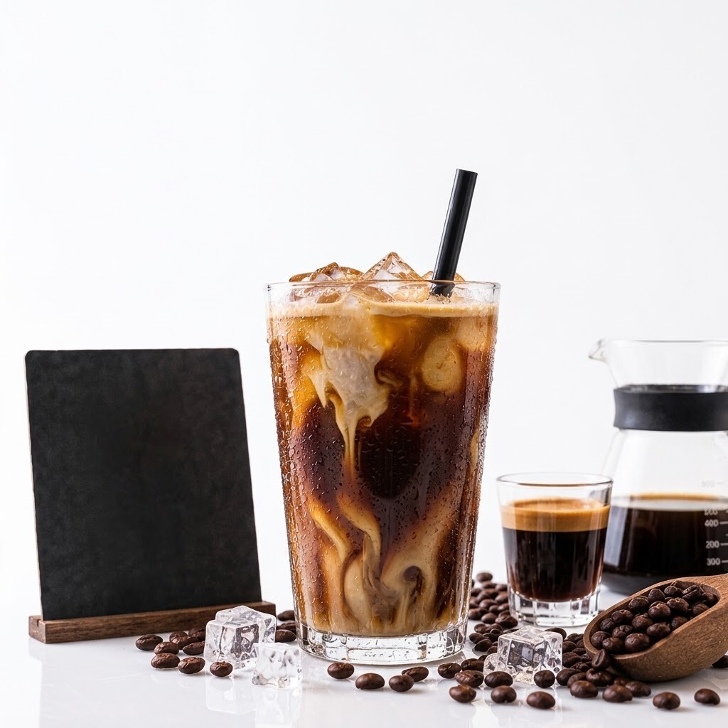 Iced filter with milk