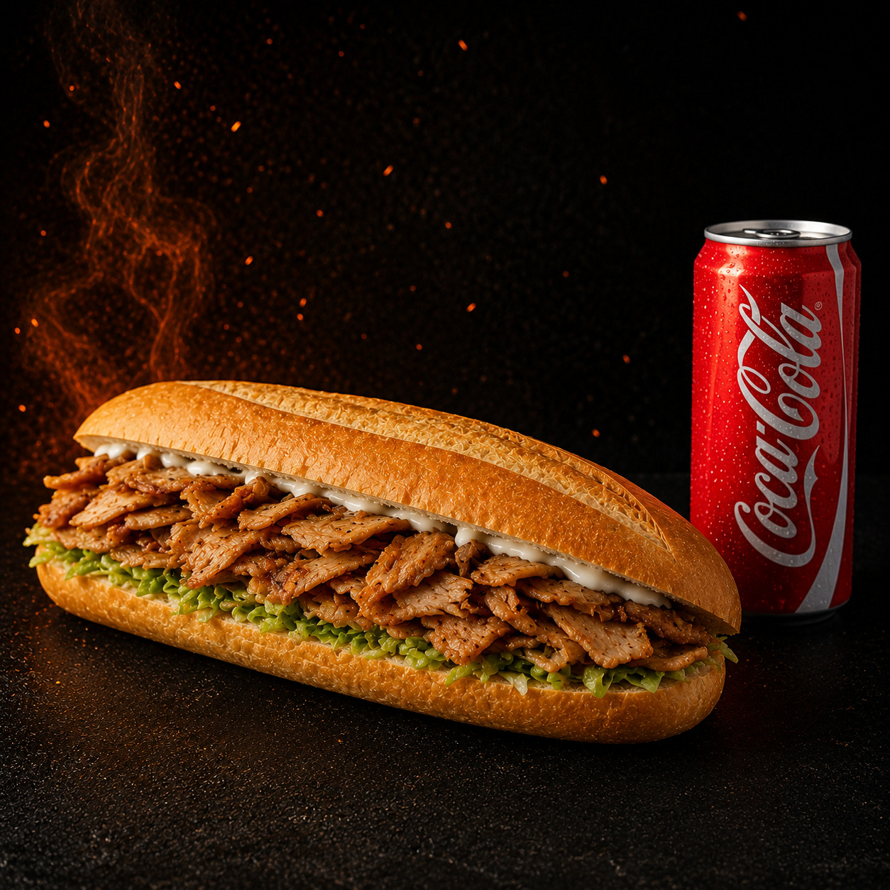Tam Ekmek Tavuk Döner + Kutu Coca-Cola (330 ml)