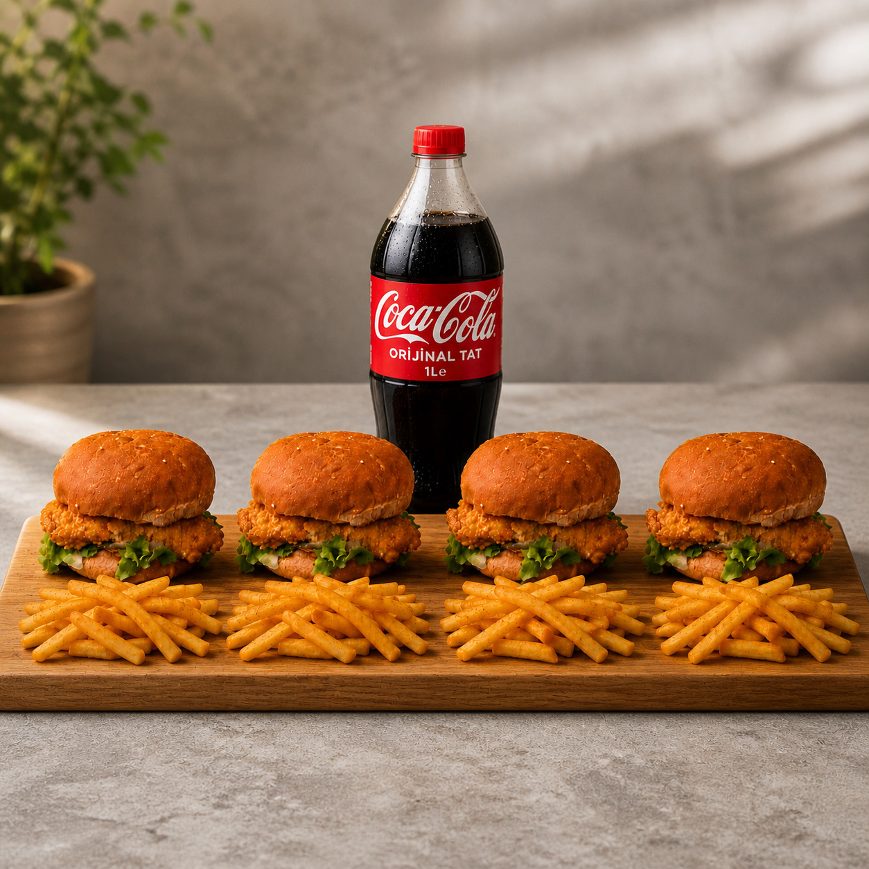 Dörtlü Tavuk Burger Menü