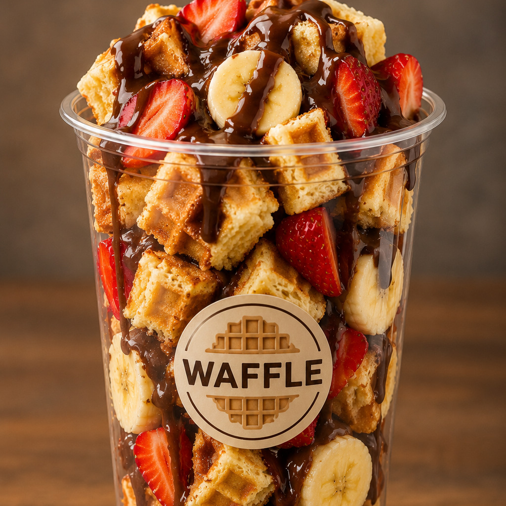 Bardak Waffle Bitter Çikolata Sos