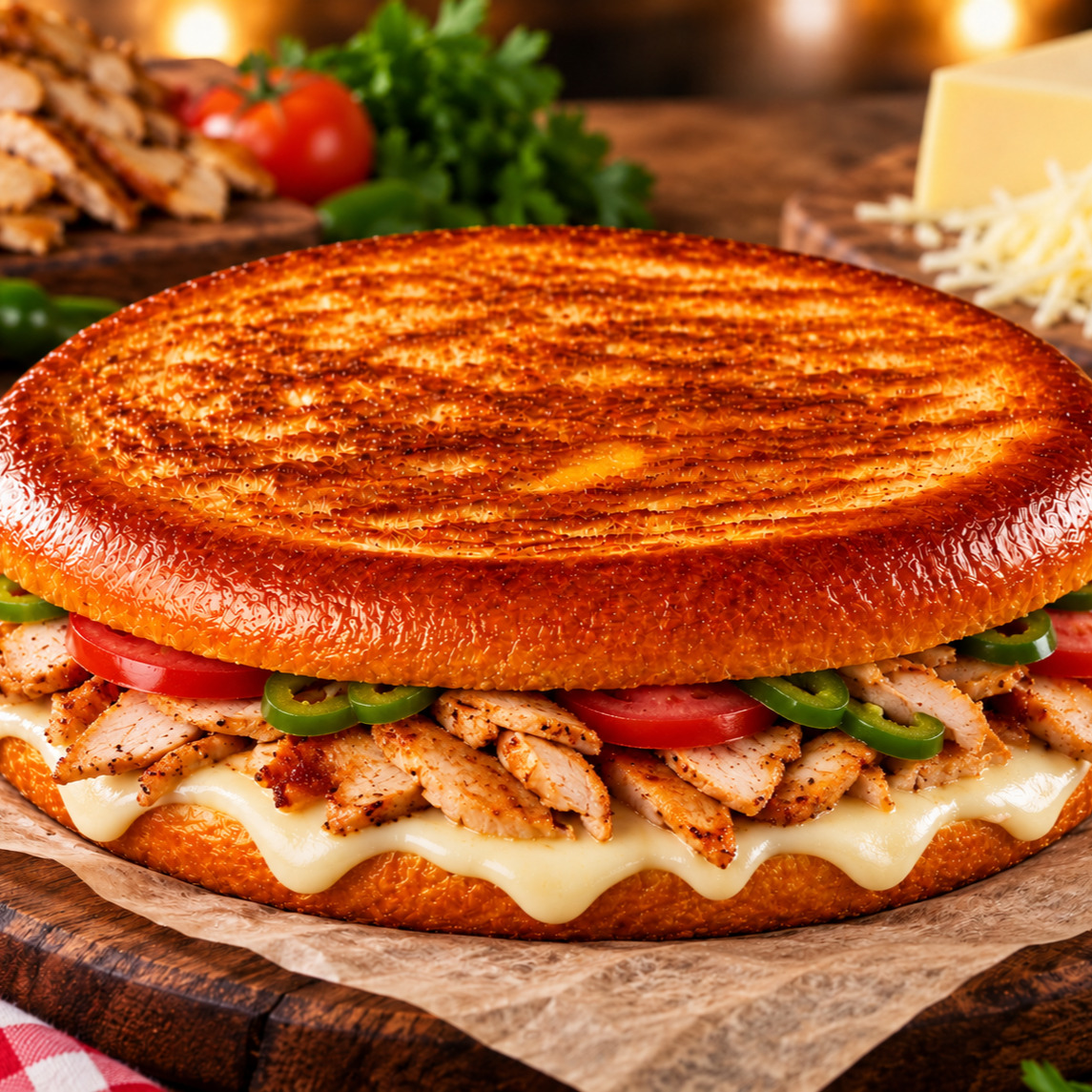 Sebzeli Kaşarlı Tavuk Döner Tost
