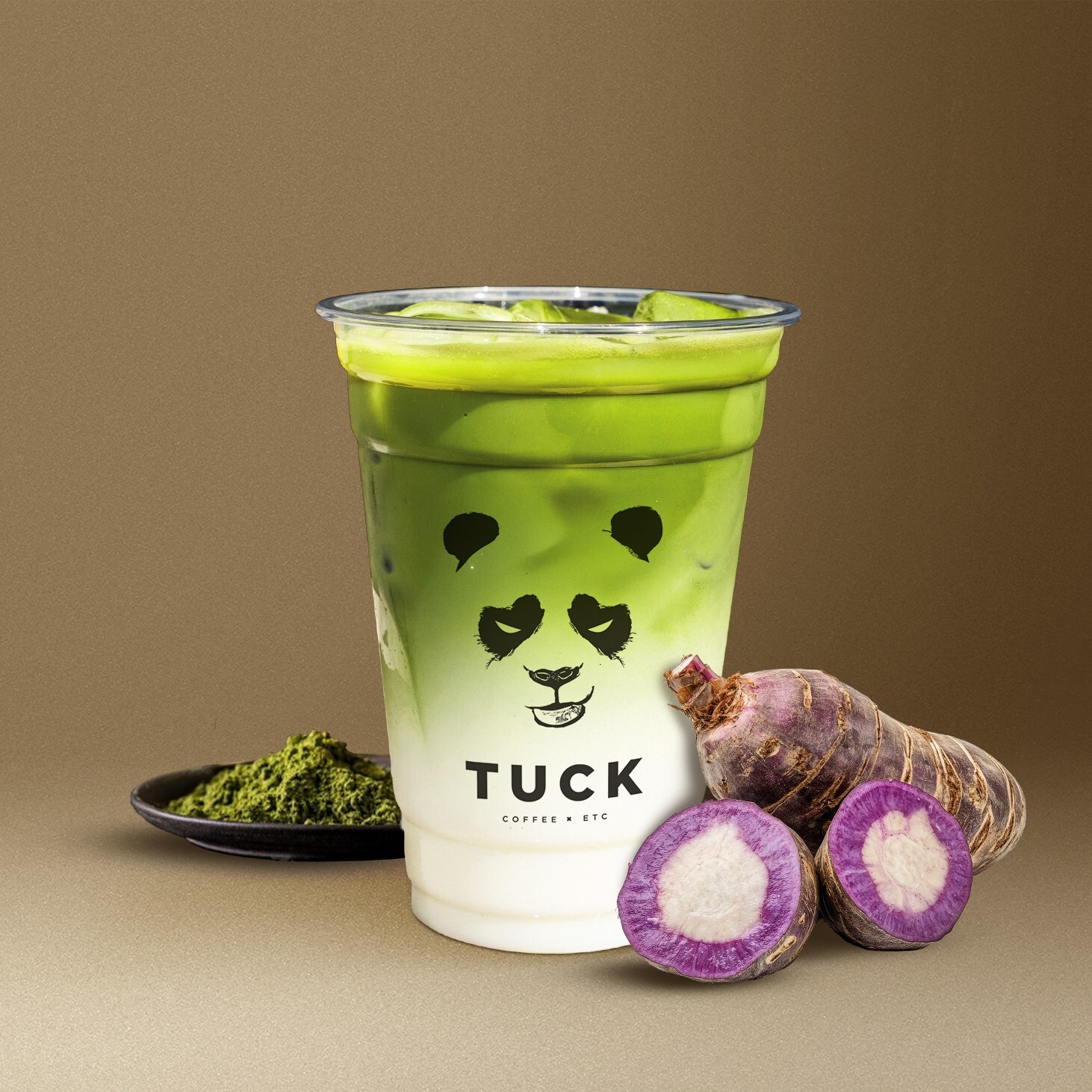 Ice Taro Matcha Latte
