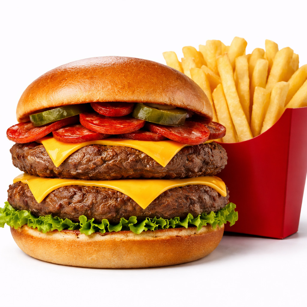 Mr Dubleks Peperoni Burger