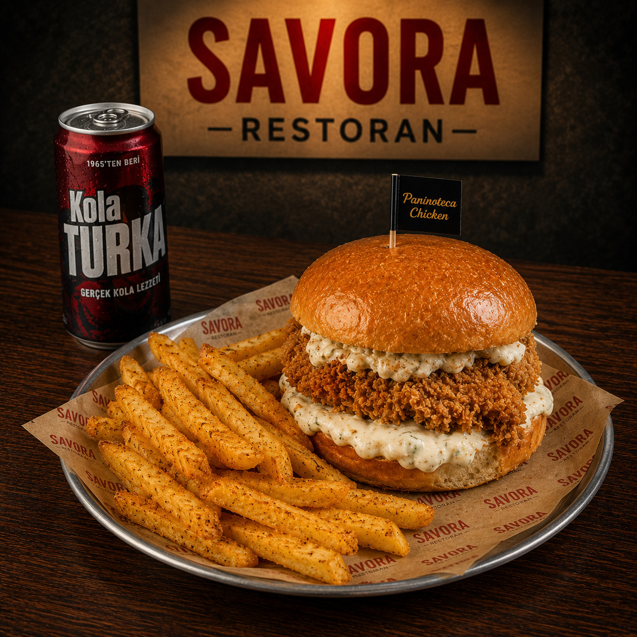 Win Fried Chicken Burger + Patates + İçecek