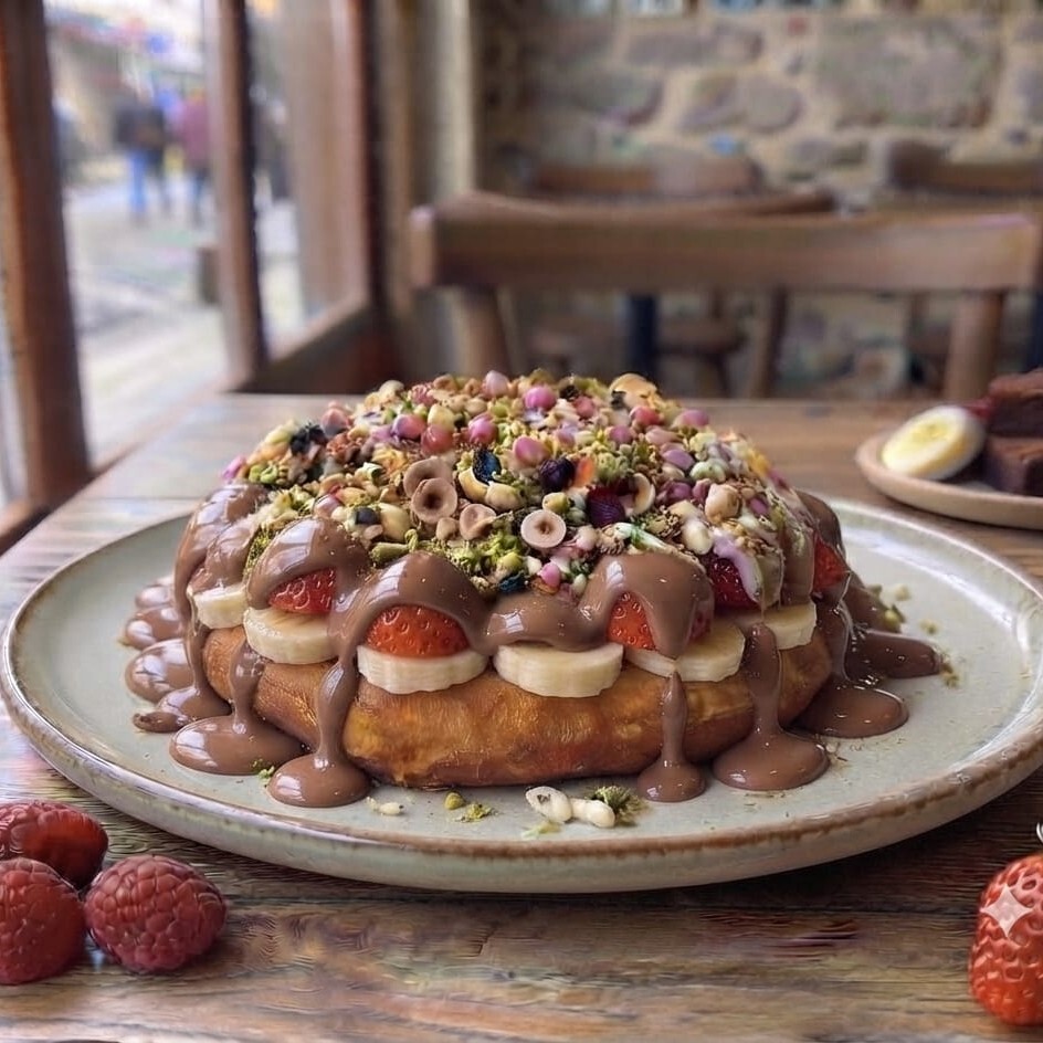 Sütlü Çikolatalı Muzlu & Çilekli Bubble Waffle (2 Kişilik)