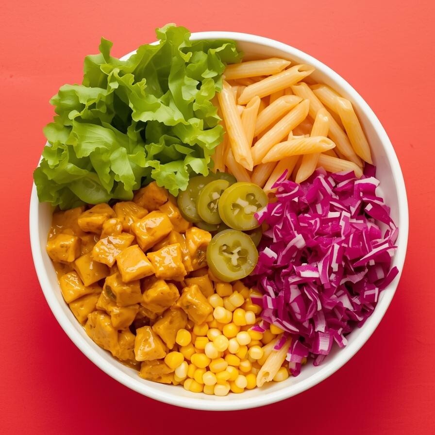Acılı Köri Soslu Tavuklu Makarna Bowl