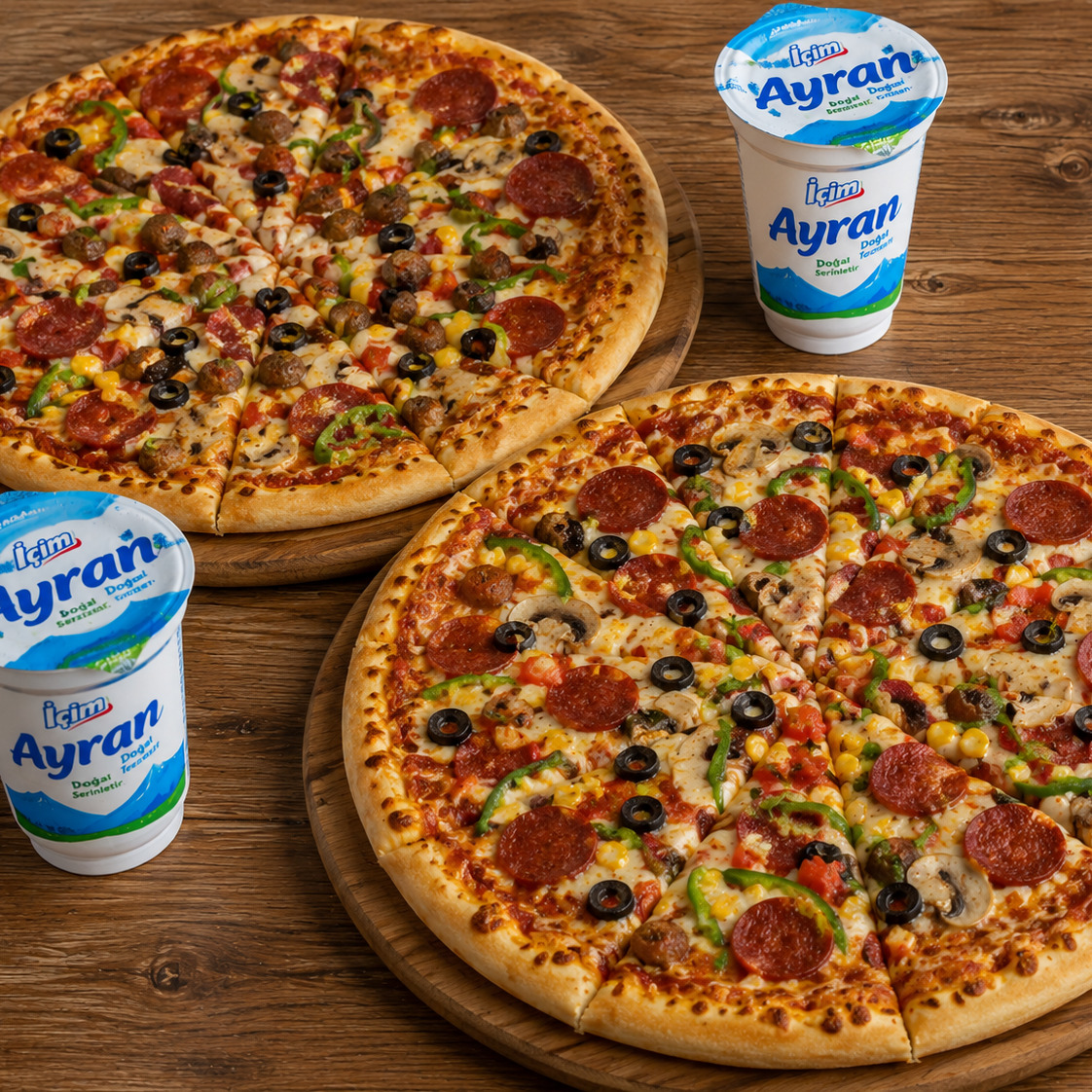 2 Karışık Pizza+2 Ayran