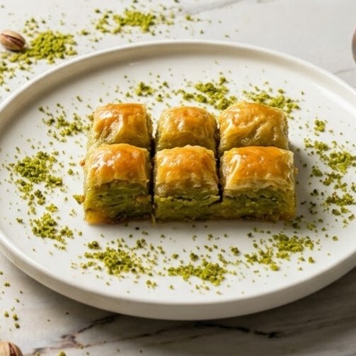 Özel Fıstıklı Baklava (1 Porsiyon, 6 Tane)