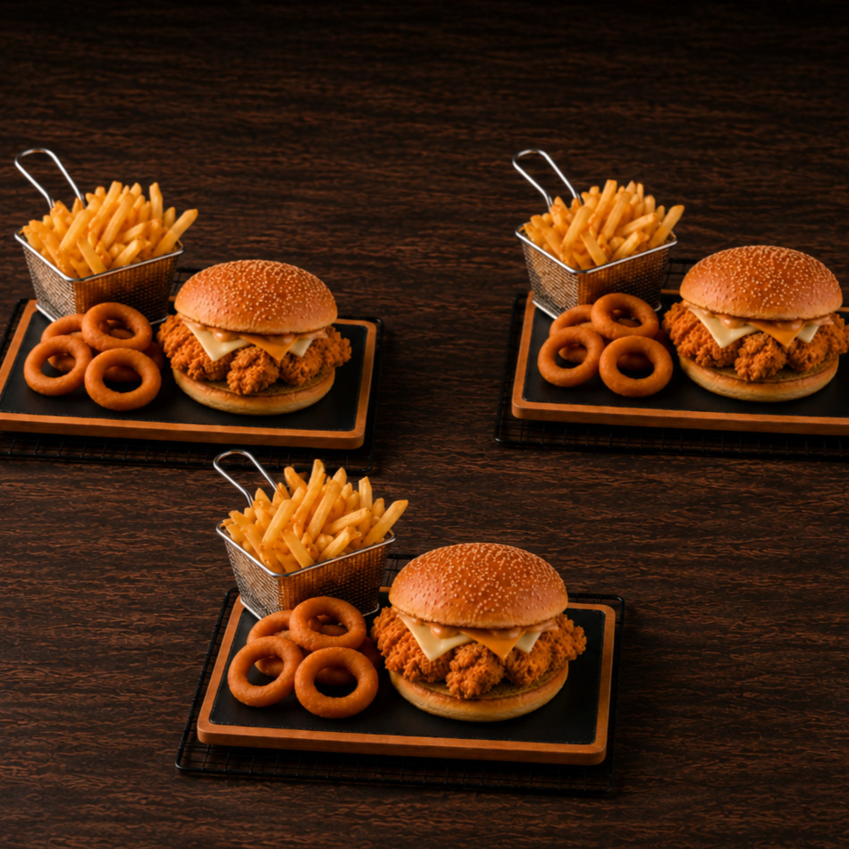 Prime Street Çıtır Tavuk Hamburger Menü (3 Kişilik)
