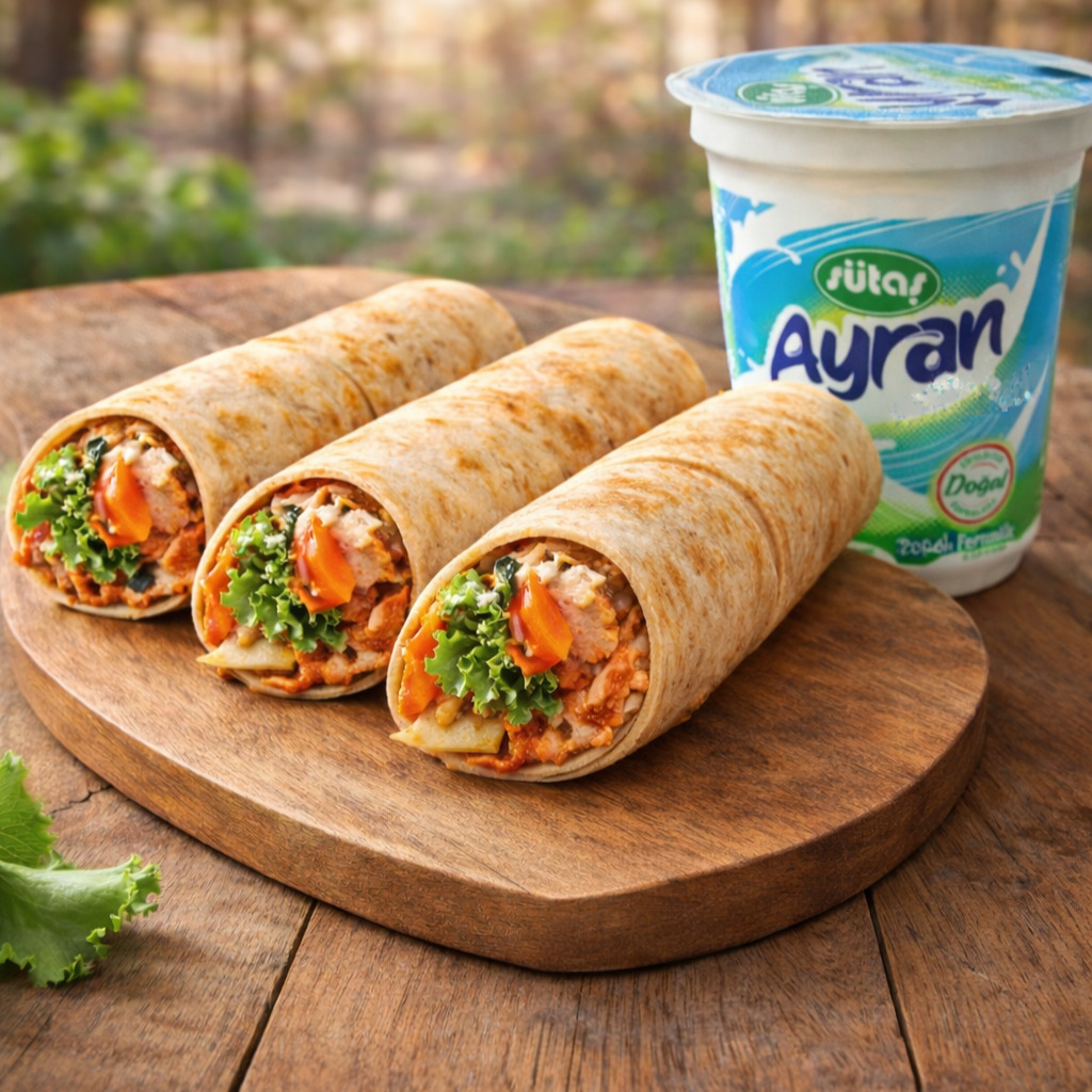 3'lü Soslu Dürüm Menü Ayranlı