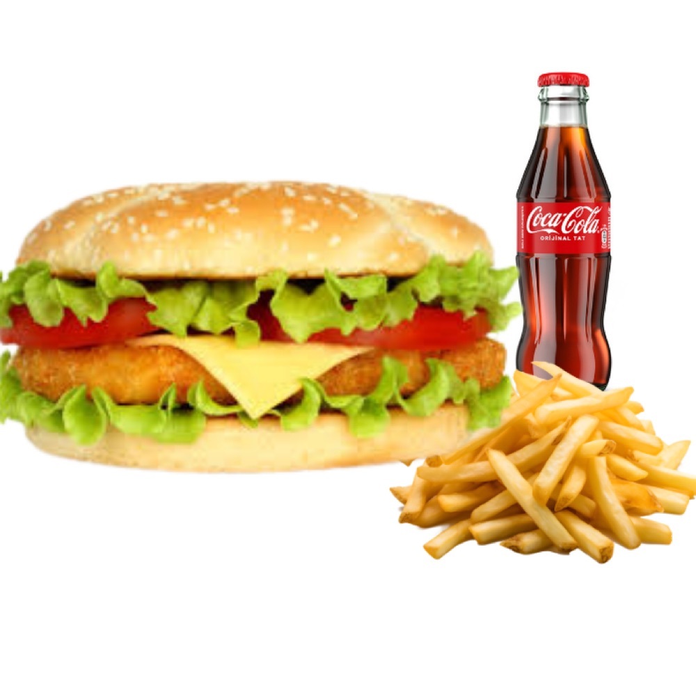 Chedarlı Tavuk Burger Menü