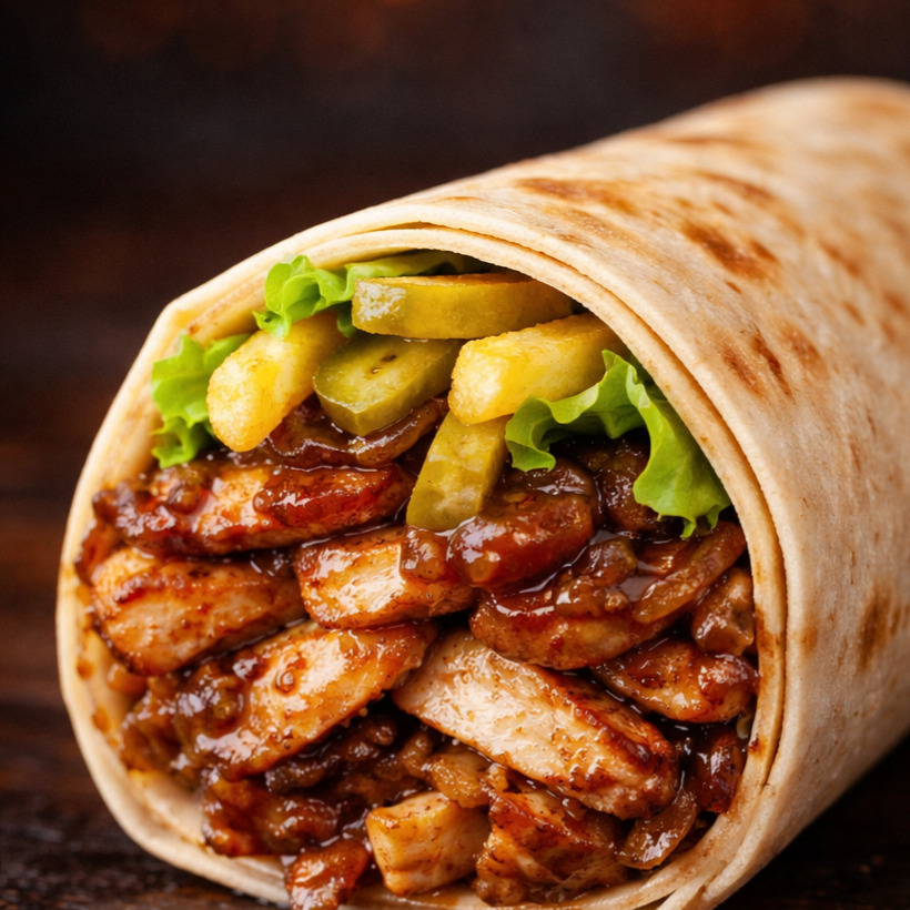Karamelize Soğan Soslu Tavuk Döner Dürüm