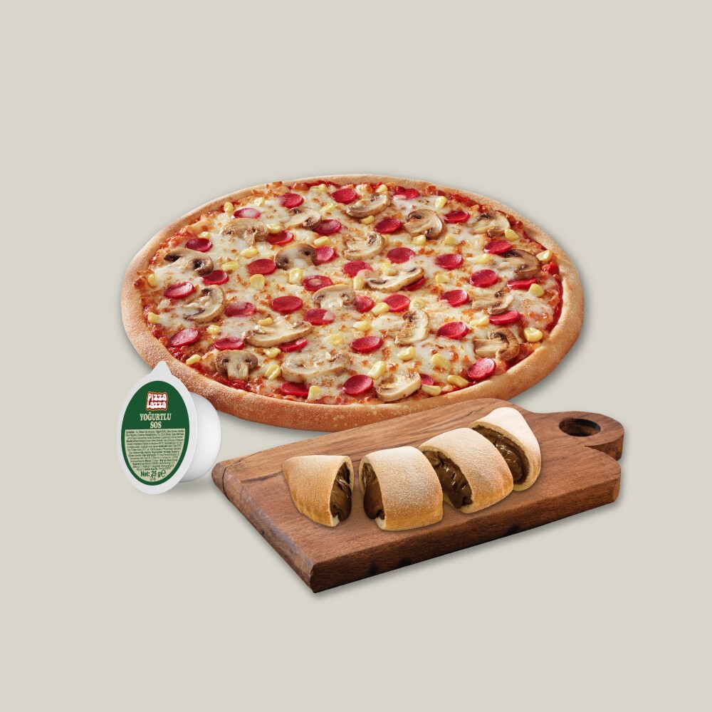 Orta Boy Pizza + Lazza Menü
