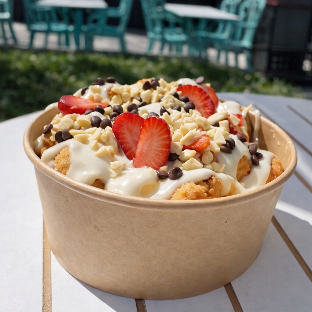 Beyaz Çikolatalı Kova Bubble Waffle