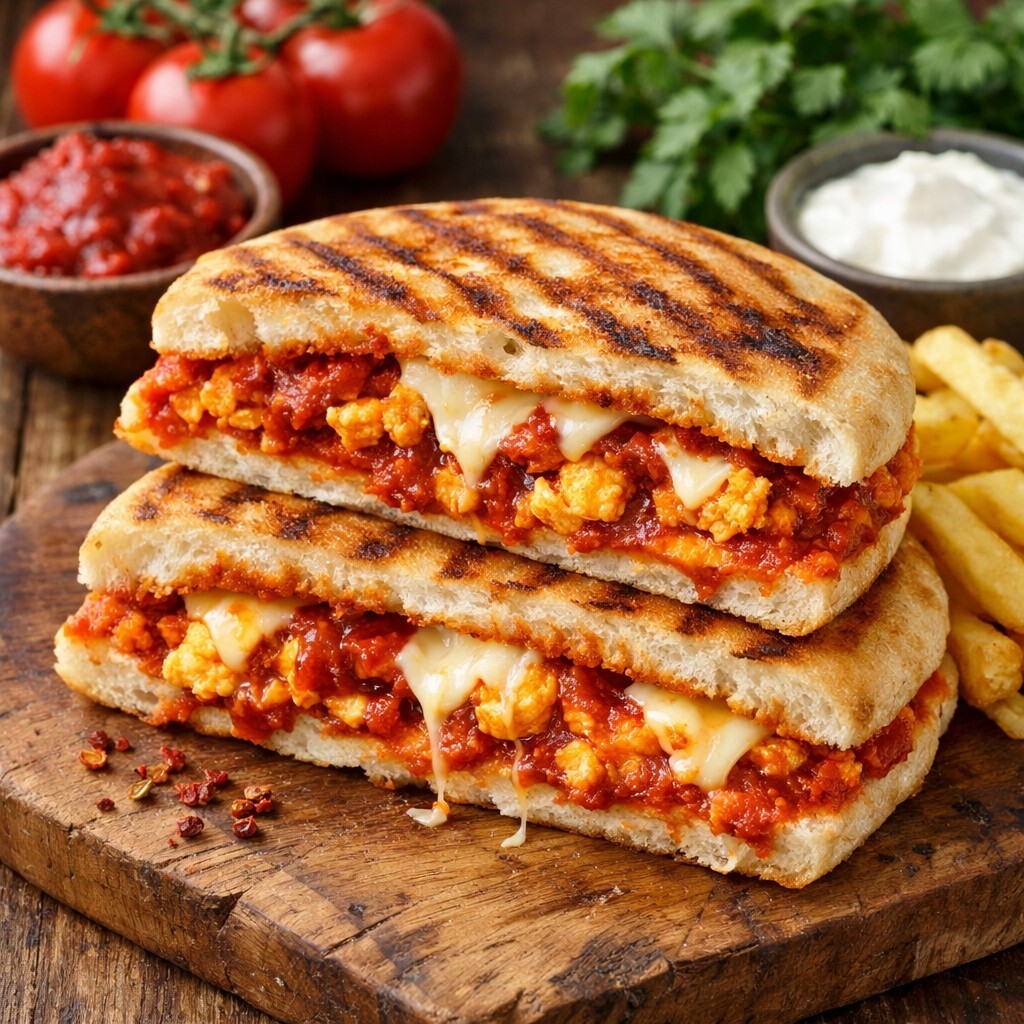 Salçalı Yumurtalı Bazlama Tost