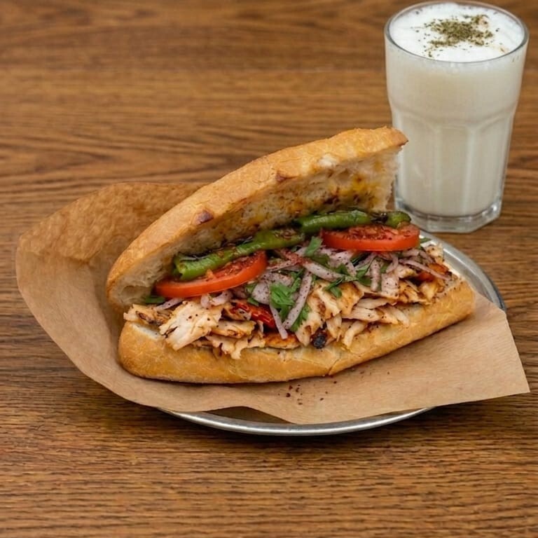 Yarım Ekmek Arası Tavuk Döner + Ayran