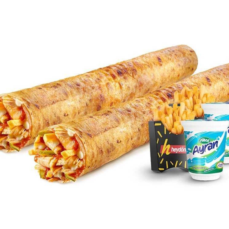 2'li Tavuk Döner Mega Dürüm (L) (45 cm) Menü