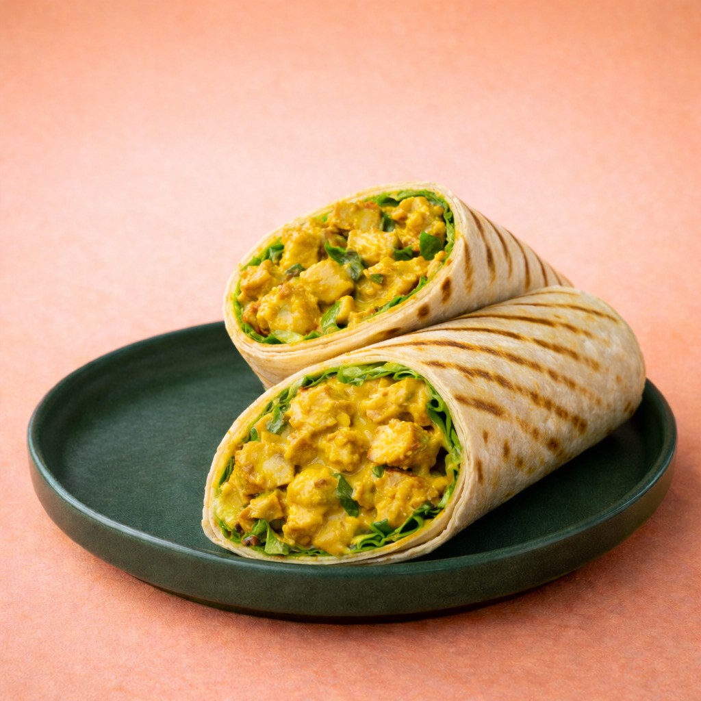 Köri Soslu Tavuklu Wrap