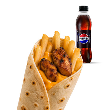 Cheddar Peynirli Tavuk Şiş Dürüm + Pepsi