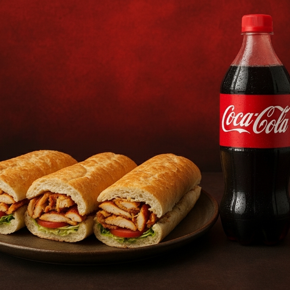 3'lü Ekmek Arası Tavuk Döner 1 Litre Cola