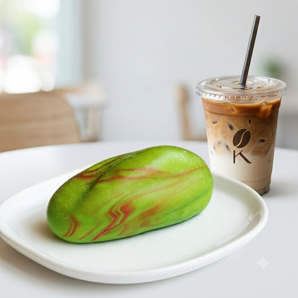 Pistachios Cake & Ice Coffee Latte