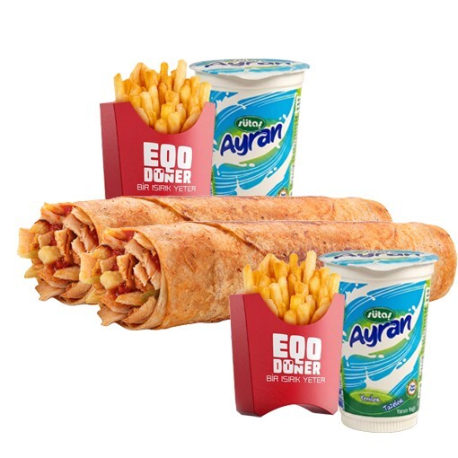 2'li Tavuk Döner Dürüm (Medium) Menü