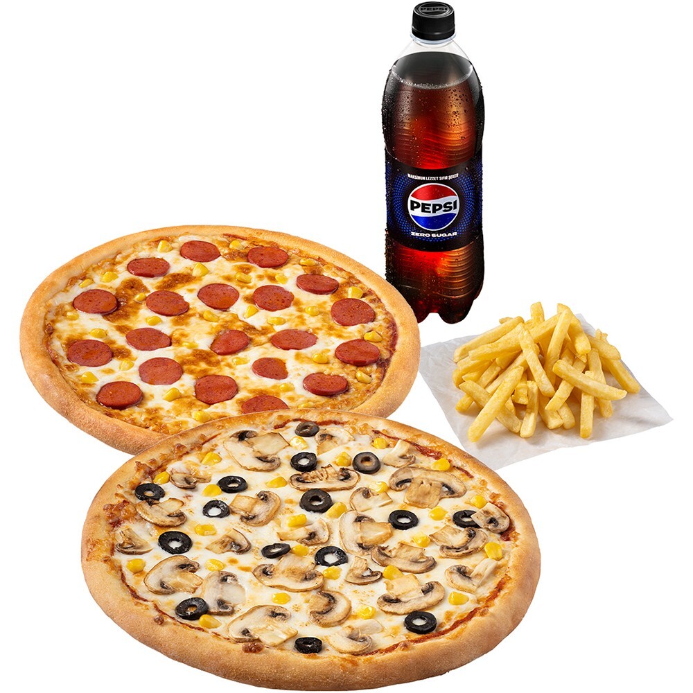 2 Büyük Boy Pizza Menü + Patates