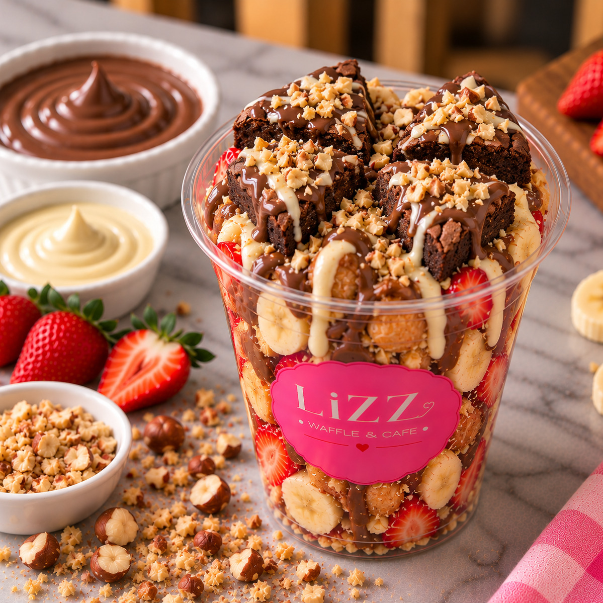 Lizz Browni Bardak Waffle