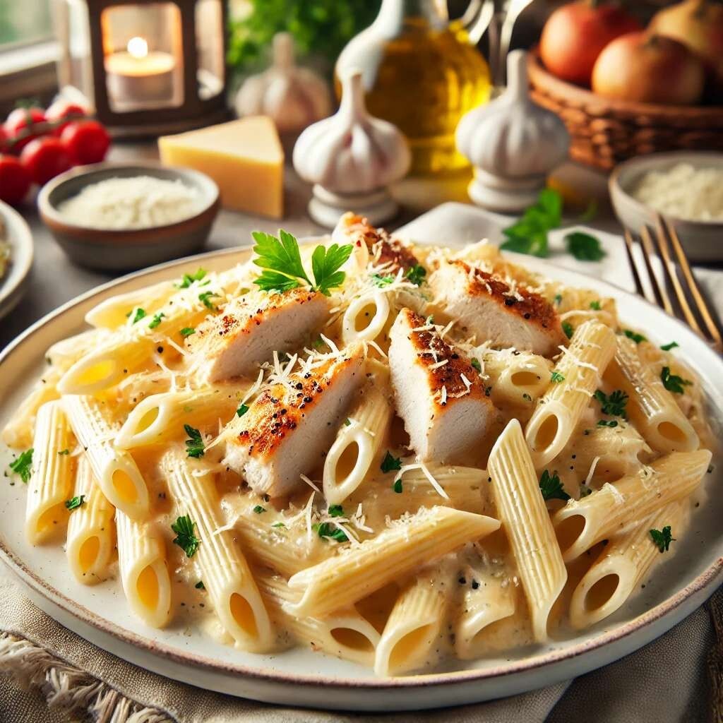Tavuklu Penne Alfredo