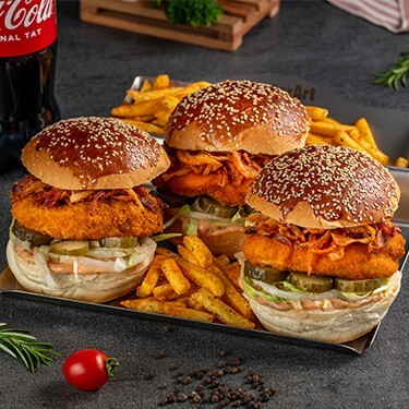 3'lü Chicken Burger Menü