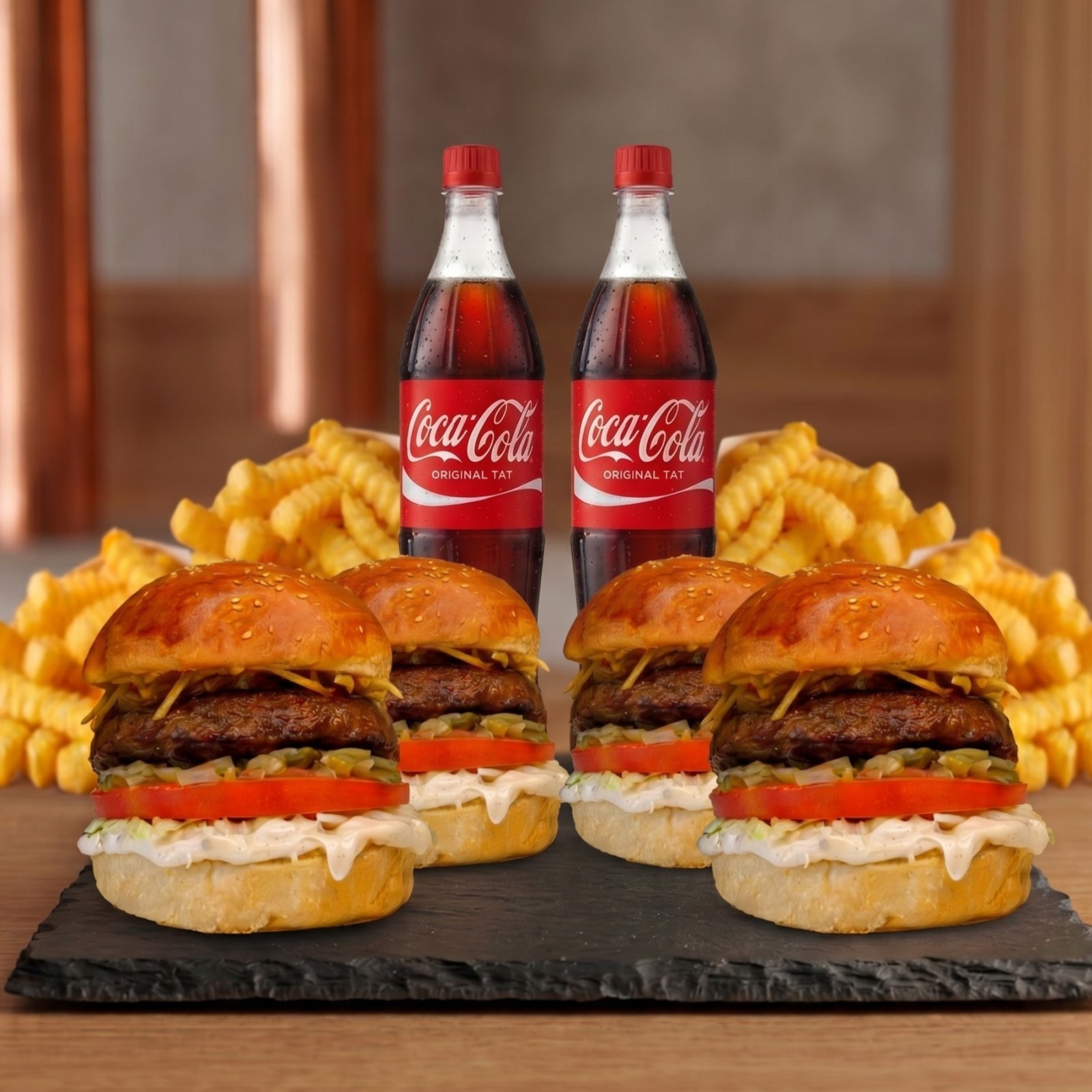 4'LÜ Quatrogus Menü + 2 LT COCACOLA