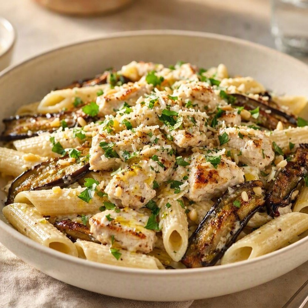 Kremalı Tavuklu Köz Patlıcanlı Penne (400 Gr)