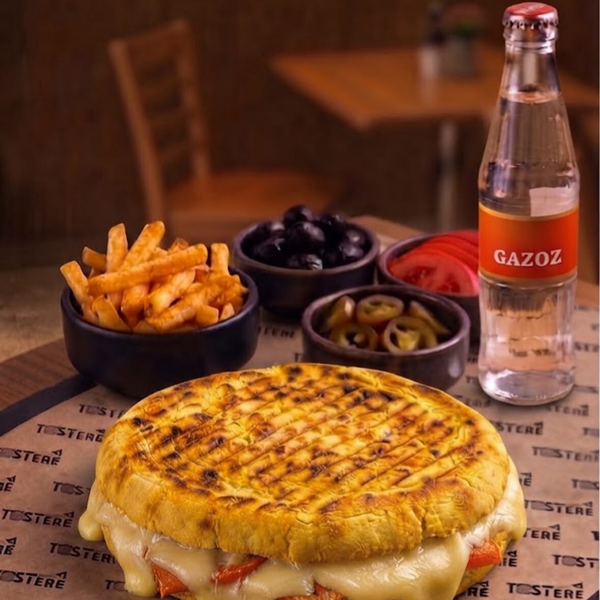 Kaşarlı Domatesli Bazlama Tost Menü