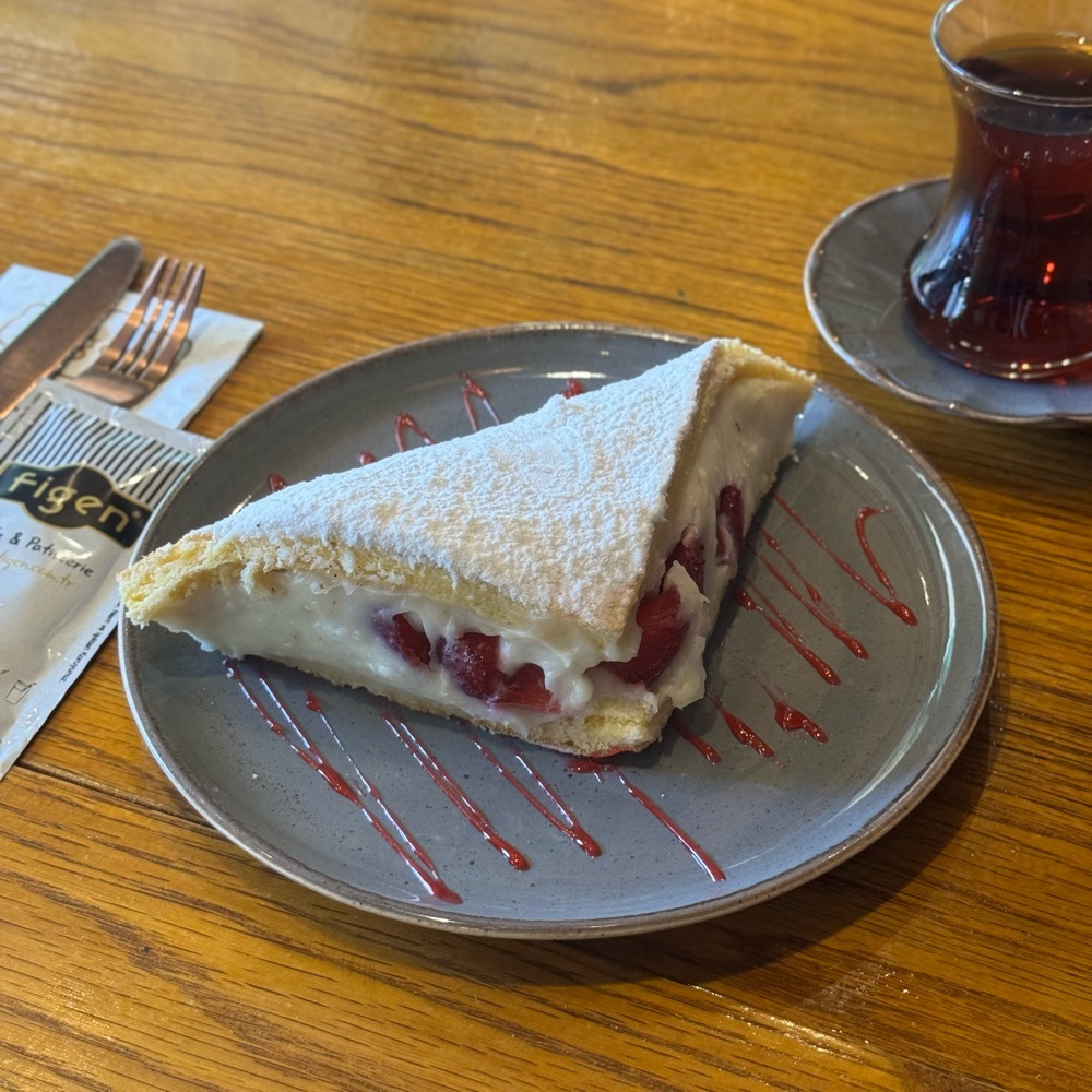 Beyaz Kremalı-Çilekli Adet Üçgen Pasta