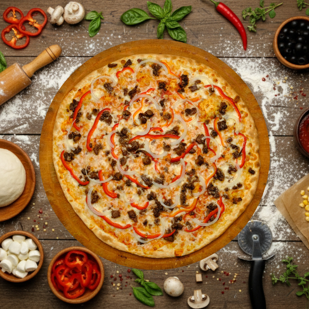 Kavurmalım Pizza (Büyük)